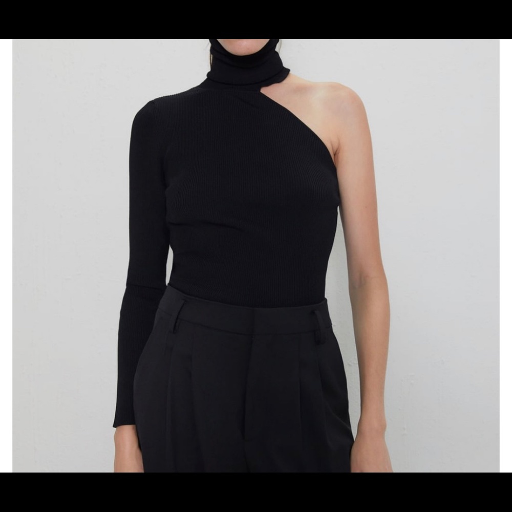 Zara Knitwear One Shoulder Turtleneck